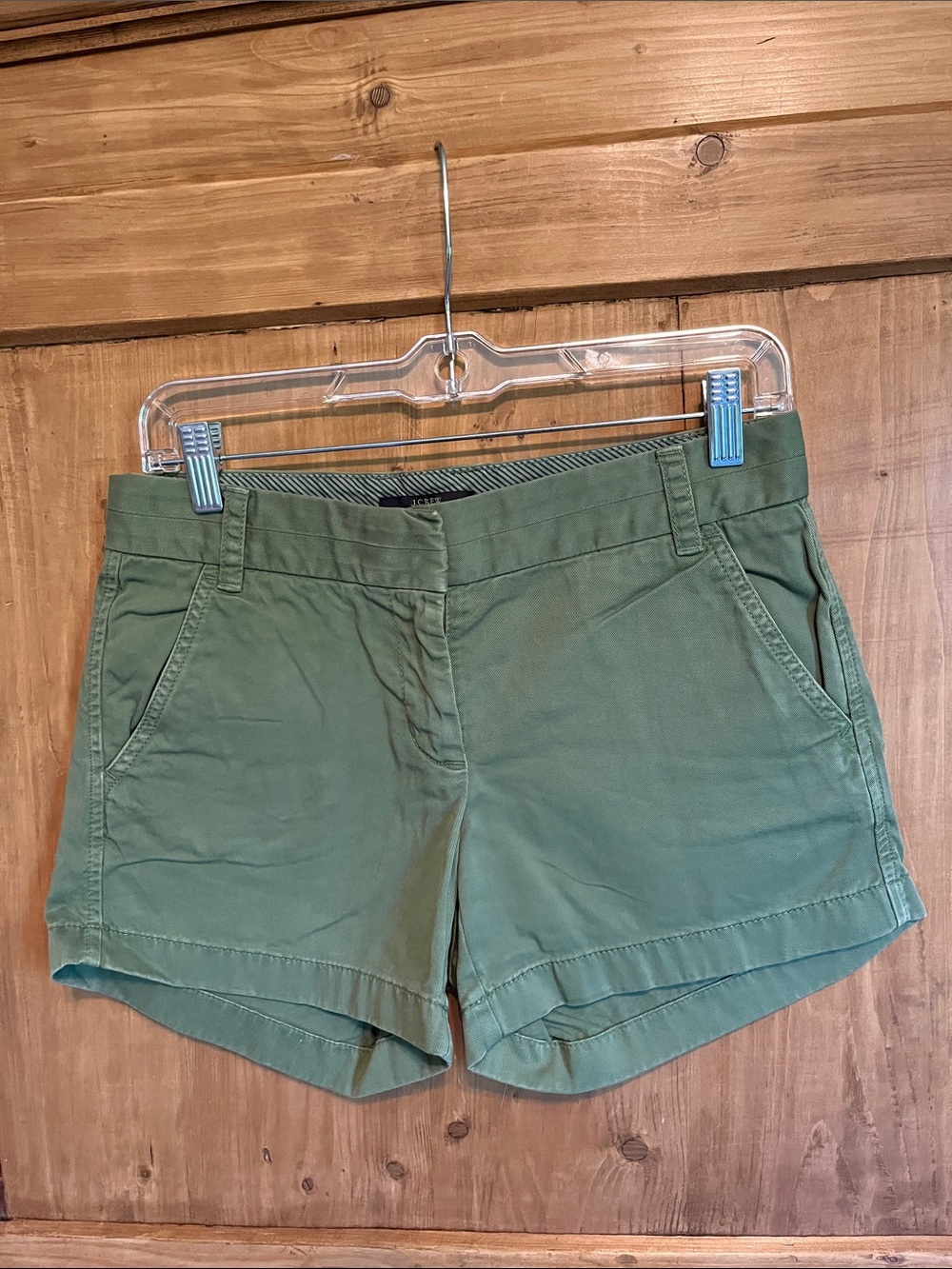 J. Crew 4” Olive Green Cotton Chino Shorts Size 0